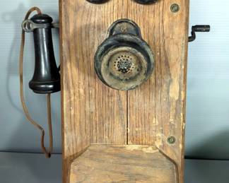 Vintage Wood Wall Mount Telephone