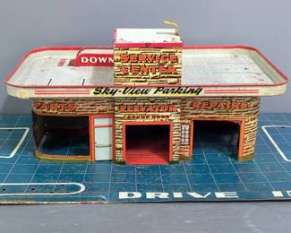 Marx Sky-View Parking Service Center Tin Litho Playset