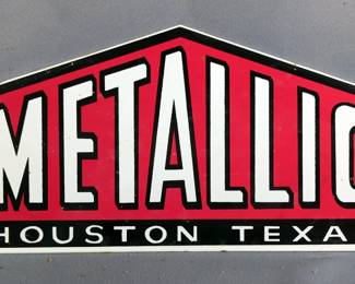 Metallic Houston Texas Enamel Sign