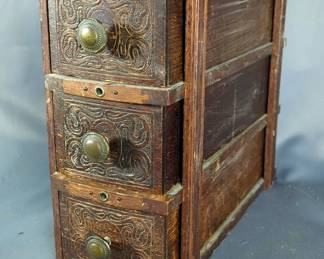 Small Wooden Three Drawer Cabinet