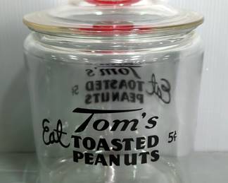 Tom's Toasted Peanuts Glass Jar with Lid