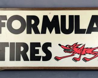 Formula Tires Lighted Sign With Coyote Graphic