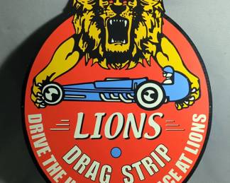 Lions Drag Strip Metal Sign