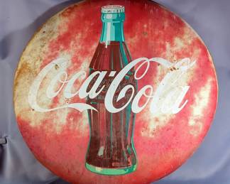 Oversized Coca-Cola Button Sign