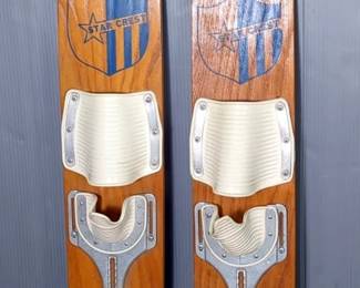 Vintage Star Crest Wood Water Skis, 47"