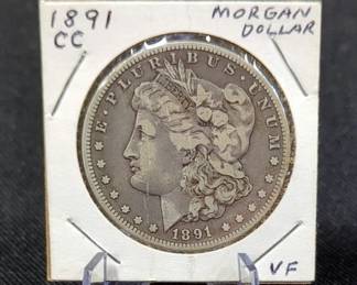 1891 CC Morgan Silver Dollar