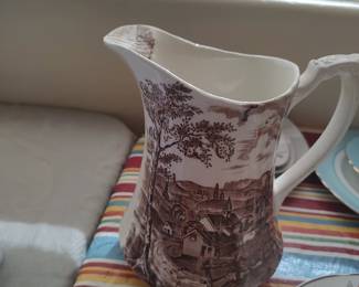 Alfred Meakin pitcher in Reverie transferware pattern.  Made in Staffordshire.