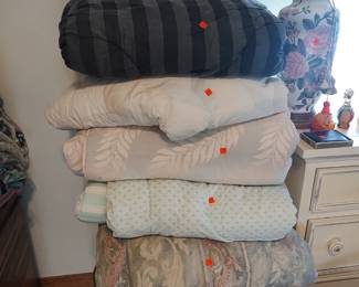 Piles of comforters