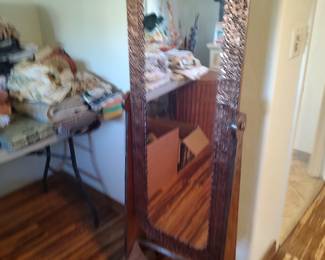 Metal framed floor mirror