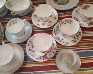 Large collection of tea cups