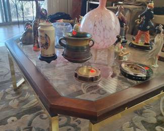 Glass and wood table