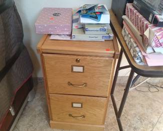 Oak 2 drawer file cabinet