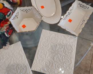 Lenox serving dishes, Sherburn pattern