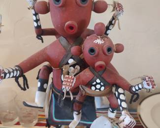 Large Hopi Koyemsi (mudhead) kachina.  Signed