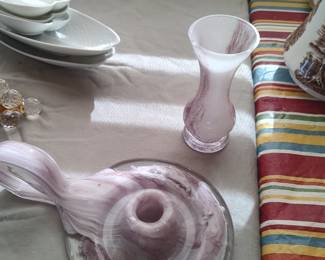 Unique Kasper single cut glass - vase and candle holder