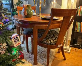Antique wooden table and Ethan Allen wooden dining room chairs