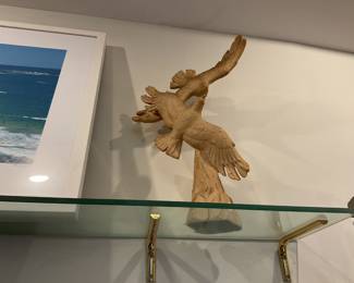 Resin bird sculpture