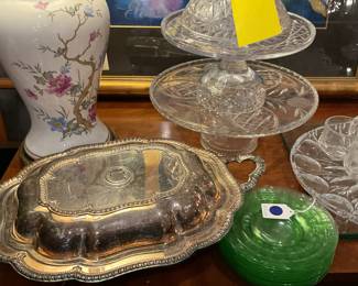 Silver plated serving dish