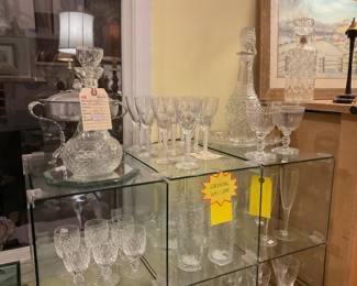 Cut crystal Waterford drinkware and decanters