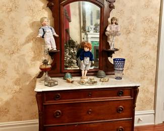 Renaissance Victorian Marble Top Dresser