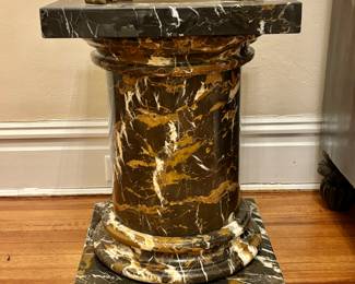 Pair of Neoclassical Black and Gold Marble Pedestals (2 of 2)