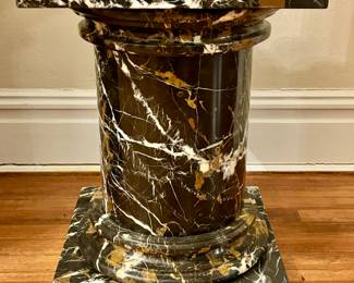 Pair of Neoclassical Black and Gold Marble Pedestals (1 of 2)