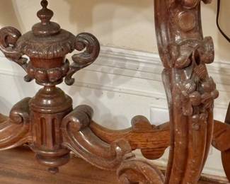 Detail of Carving on the Rococo Victorian Marble Top Table