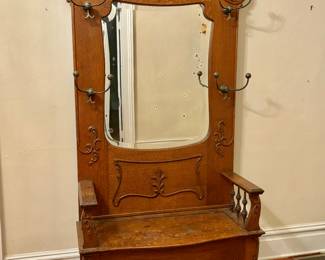 Large Victorian Oak Hall Tree