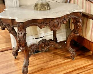 Victorian Rococo Turtle Top Table