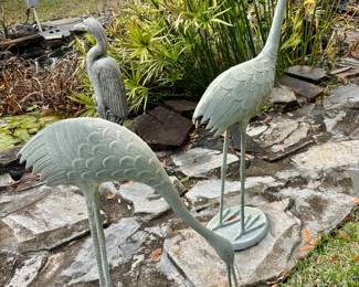 Pair of Cast Cranes