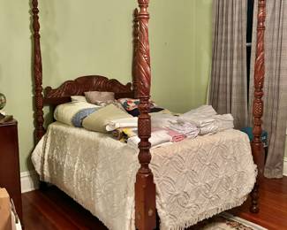 19th Century Federal Acanthus Carved Poster Bed