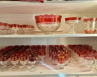 Extremely Large Collection of King's Crown Glassware