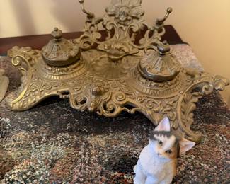 Brass inkwell 
