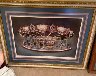 Shirley Ronza dunavant merry go round art print 