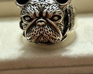 Frenchie ring in sterling silver