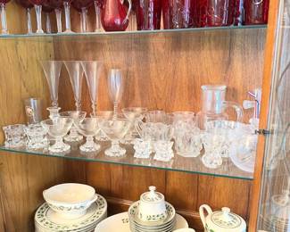 vintage red stemware and glasses