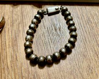 vintage sterling bead bracelet