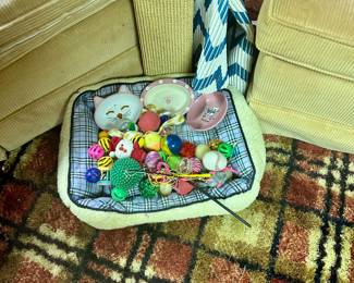 Cat bed full of kitty toys