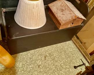 Wood bench with storage