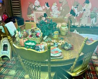 Solid oak table and chairs