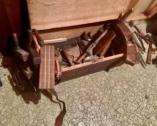 Vintage woodworking toolbox
