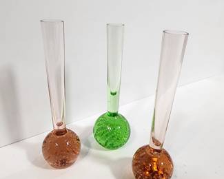 MID CENTURY DROP GLASS VASES