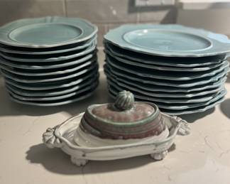 dishes and butter dish