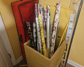 Mostly new wrapping paper rolls