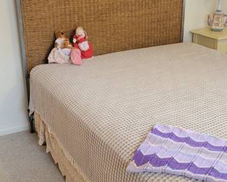 Iron and Wicker Headboard