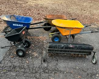 Wheelbarrows and Mower Attachments