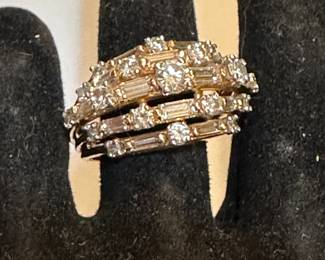 JUST ADDED. Vintage Oscar Heyman Diamond, 18k yellow gold and platinum ring size 6