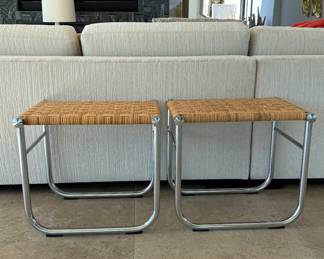 Pair of LC9 by Charlotte Perriand for Cassina Stools