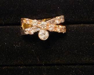 Unique 14K and Diamonds ring