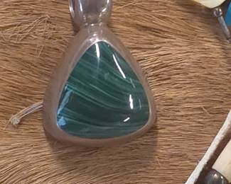 Sterling and Malachite pendant 